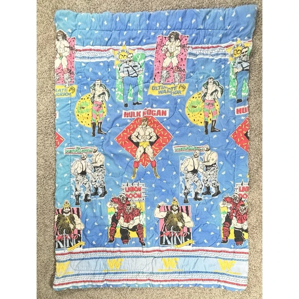 Vtg 1991 WWF Wrestling Legends Duvet Cover Hulk Hogan Jake The Snake Macho King